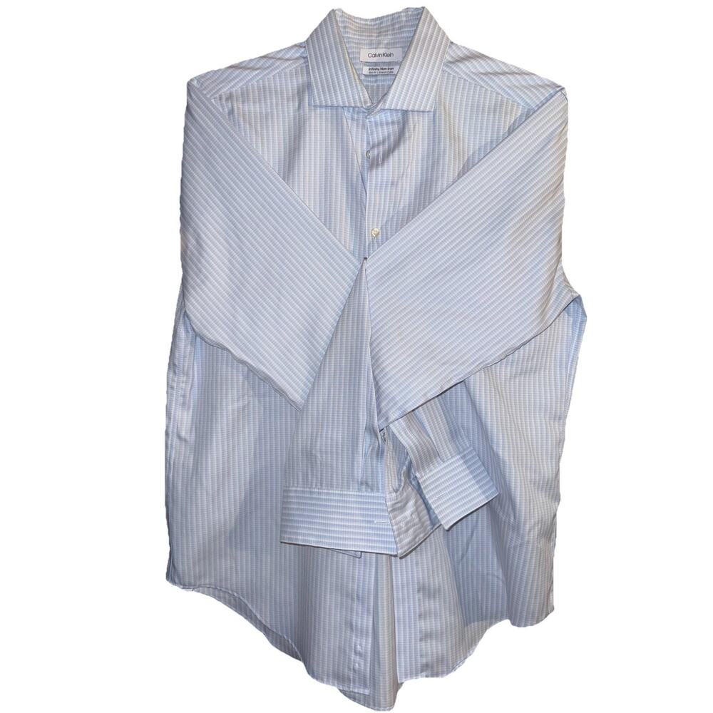 Calvin Klein Dress Fit 32/33 (L) Infinite Non Iron Blue Plaid